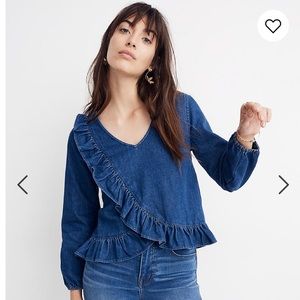 Denim Ruffle Top
